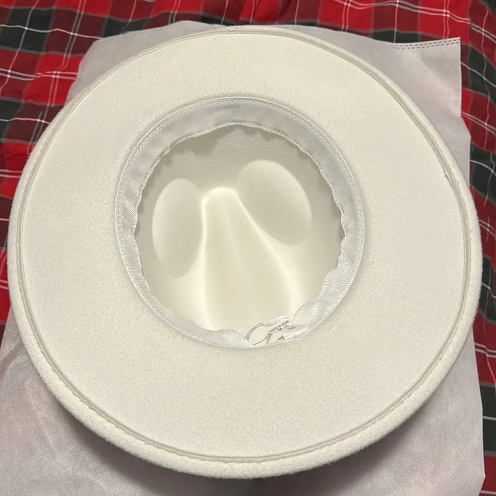 Ivory 'MRS' Embellished Felt Hat
